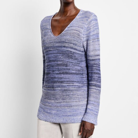 NIC+ZOE Sweaters - NIC+ZOE Hazy shades marled sweater purple blue linen blend lightweight new M